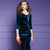 Elegancka Sukienka Vintage Velvet Niebieska