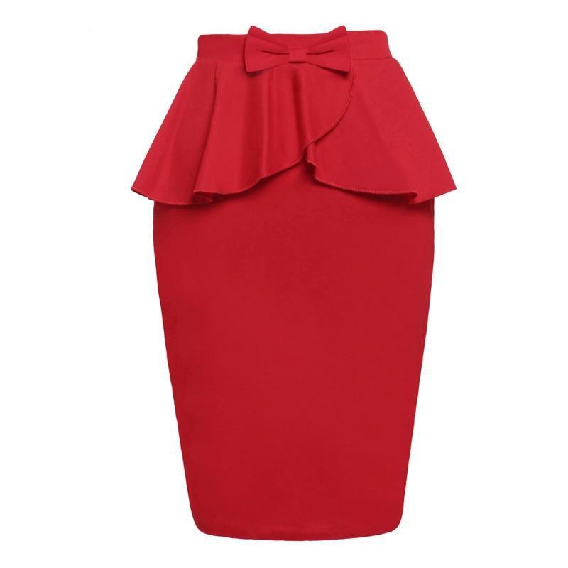 spódnica retro z baskinką czerwona