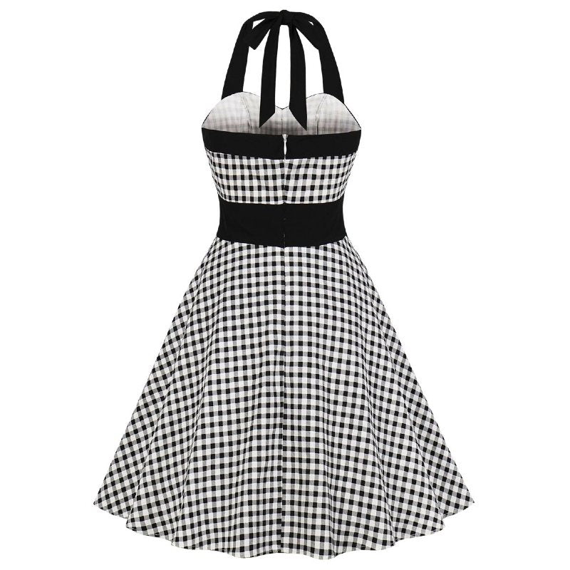 sukienka pin up retro czarno biała