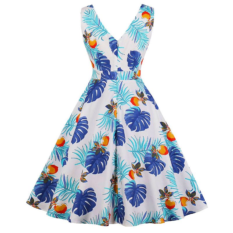 sukienka retro 60 lata tropikalna