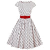 sukienka retro lata 50 polka dot biała