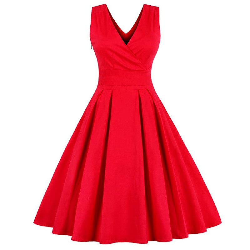 sukienka retro lata 50 rozkloszowana czerwona