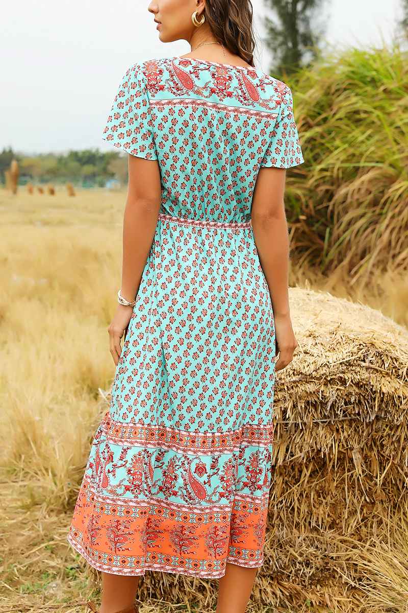 Sukienki Retro lata 70 Koszulowa Zielona