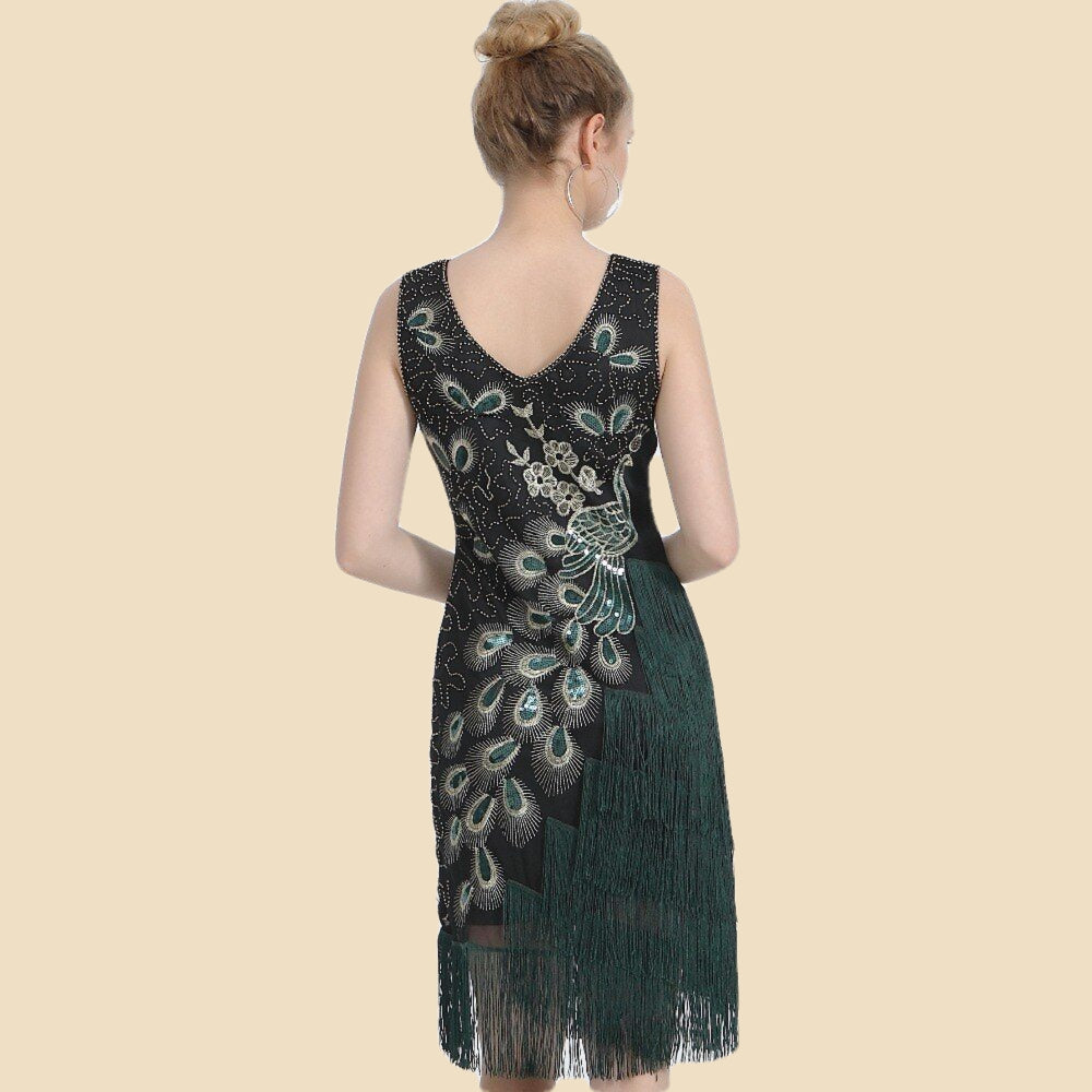 sukienki z obnizonym stanem zielona