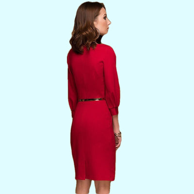 elegancka sukienka vintage dopasowana czerwona