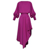 kombinezon retro asymetryczna sukienka fioletowa