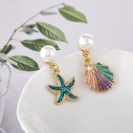 morskie kolczyki retro