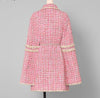płaszcz z retro tweeedu z lat 60-tych różowy