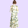 Sukienka Biało cytrynowa retro lata 60