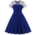 Sukienka Retro lata 40 w Stylu Vintage Niebieska