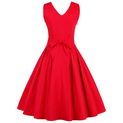 sukienka retro 50 lata rozkloszowana czerwona
