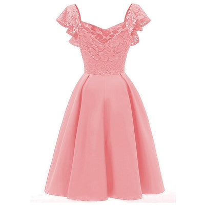 sukienka retro 60 lata motylkowa różowa