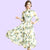 Sukienka retro lata 60 Biało cytrynowa