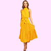 Sukienka w stylu retro w żółte letnie kropki